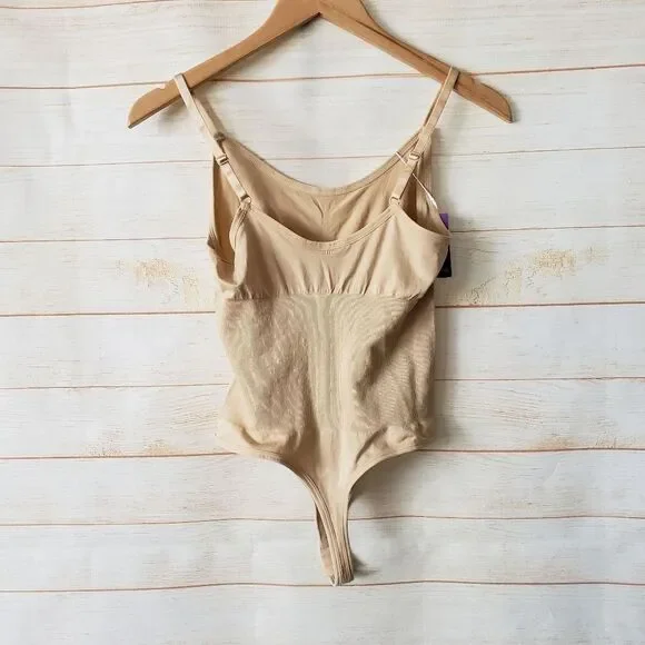 HeyShape Stretchy Snatched Thong Shapewear Bodysuit Neutral Nude Beige XXXL